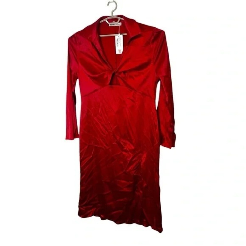 Rebdolls London Satin Flare Sleeve Midi Shift Dress Size 2X New